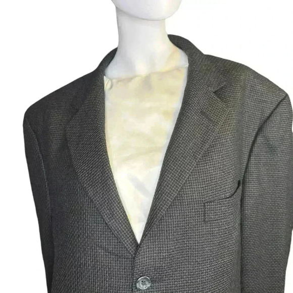 Jos A Bank Vintage Signature Collection Men’s Gray Plaid Wool Blazer Jacket. - Picture 4 of 14